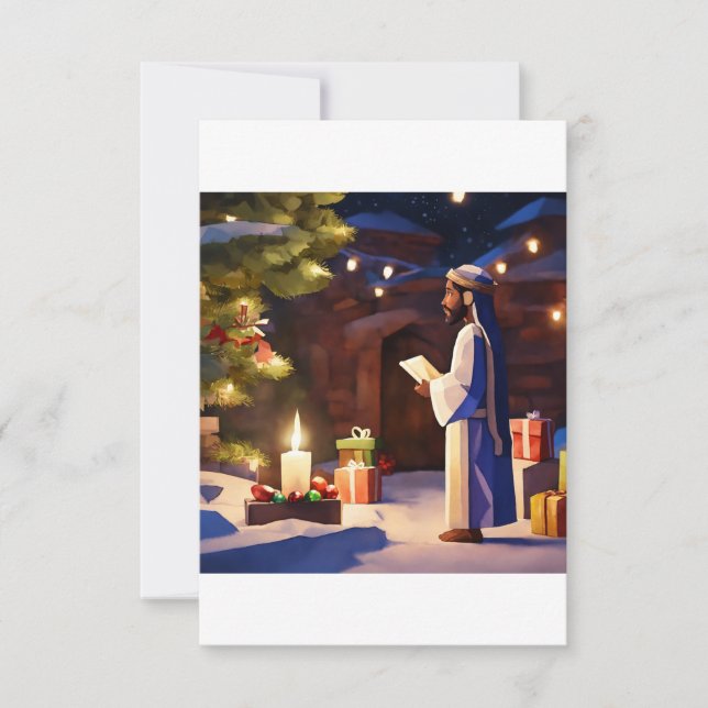 Yuletide Greetings Thank You Card (Front)