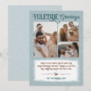 Yuletide Greetings - Winter Green Christmas Photo Card