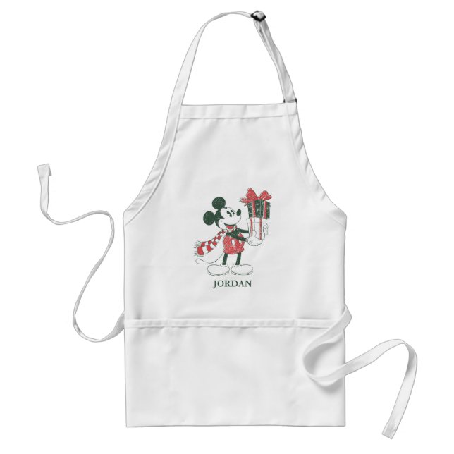 Yuletide Joy | Merry Christmas Mickey Adult Apron (Front)