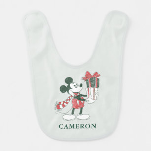 Yuletide Joy Merry Christmas Mickey Baby Bib