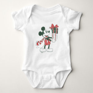 Yuletide Joy Merry Christmas Mickey Baby Bodysuit