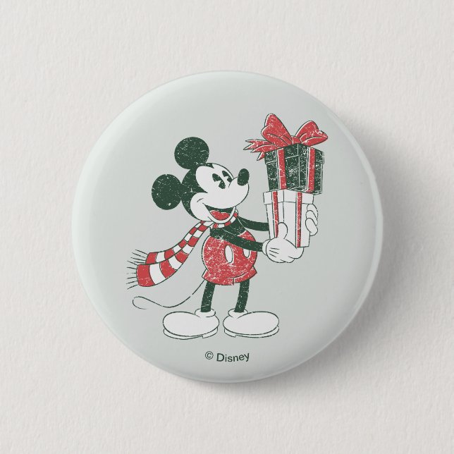 Yuletide Joy | Merry Christmas Mickey Button (Front)