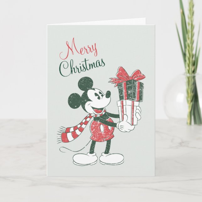 Yuletide Joy | Merry Christmas Mickey Card (Front)