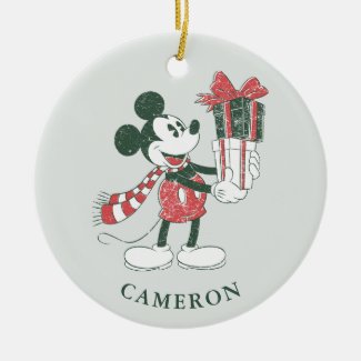 Yuletide Joy | Merry Christmas Mickey Ceramic Ornament