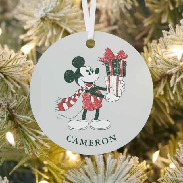 Yuletide Joy | Merry Christmas Mickey Metal Ornament (Insitu)
