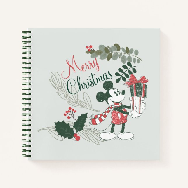 Yuletide Joy | Merry Christmas Mickey Notebook (Front)