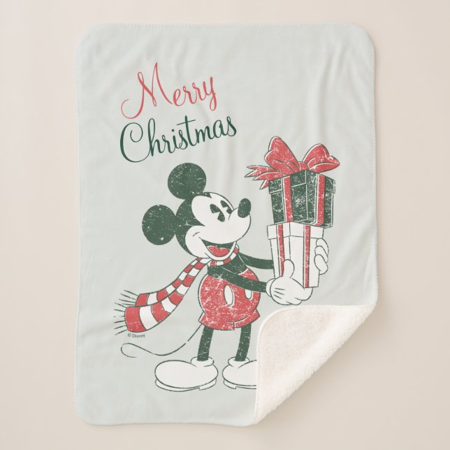 Yuletide Joy | Merry Christmas Mickey Sherpa Blanket (Front)