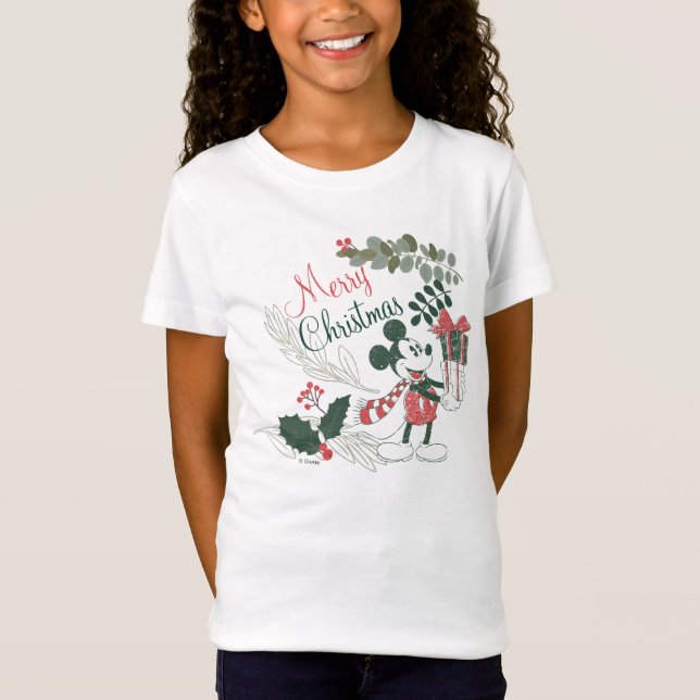 Yuletide Joy | Merry Christmas Mickey T-Shirt (Front)