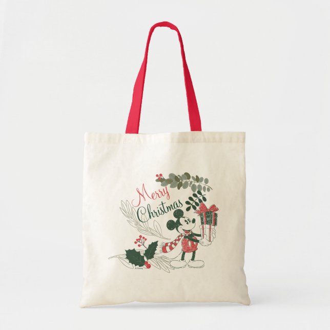 Yuletide Joy | Merry Christmas Mickey Tote Bag (Front)