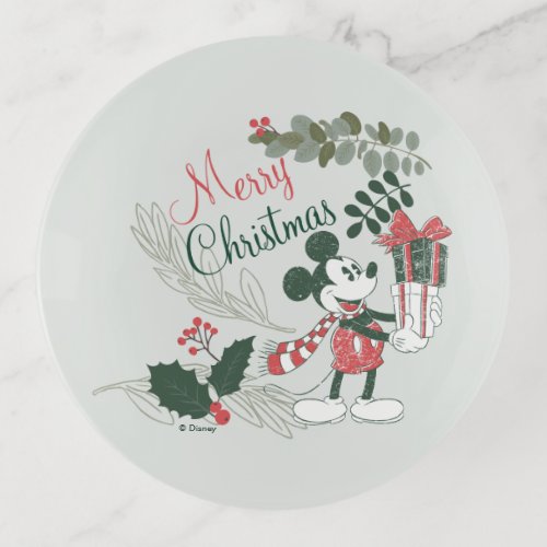 Yuletide Joy  Merry Christmas Mickey Trinket Tray