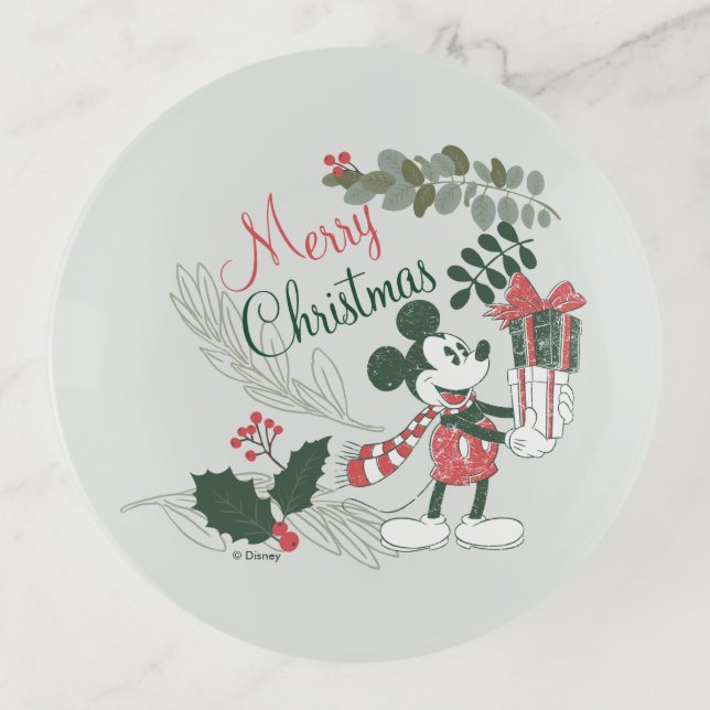 Yuletide Joy | Merry Christmas Mickey Trinket Tray (Front)