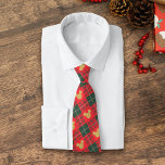 Yuletide Joy | Mickey Christmas Plaid Pattern 2 Neck Tie<br><div class="desc">Celebrate the holiday and your love of Mickey with this cute graphic featuring a gold Mickey in a red and green plaid pattern.</div>