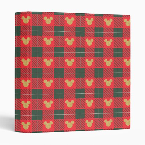 Yuletide Joy  Mickey Christmas Plaid Pattern 3 Ring Binder