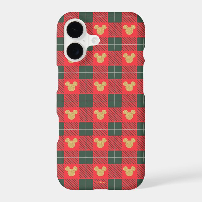 Yuletide Joy | Mickey Christmas Plaid Pattern Iphone Case (Back)