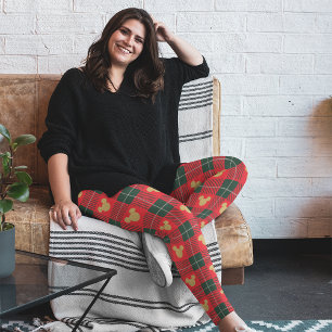 Yuletide Joy   Mickey Christmas Plaid Pattern Leggings