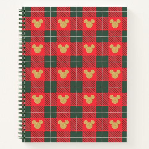 Yuletide Joy  Mickey Christmas Plaid Pattern Notebook