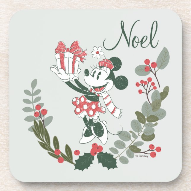 Yuletide Joy | Minnie Noel Beverage Coaster (Front)