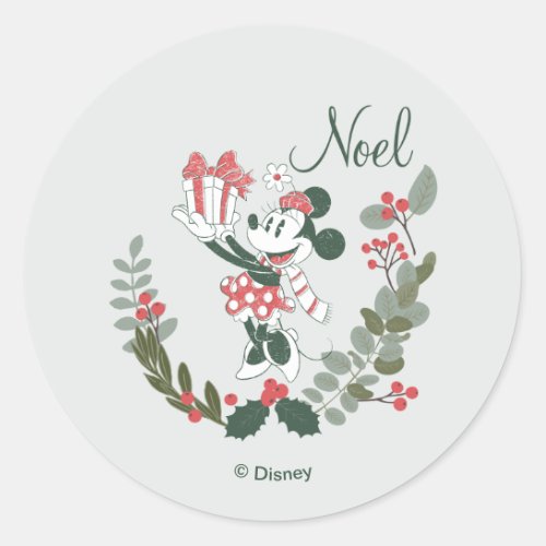 Yuletide Joy | Minnie Noel Classic Round Sticker