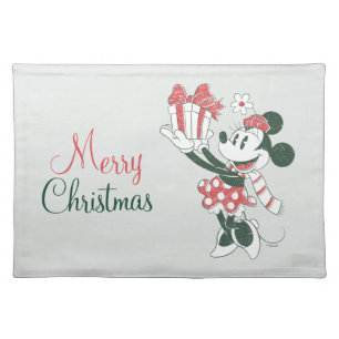 Yuletide Joy Minnie Noel Cloth Placemat