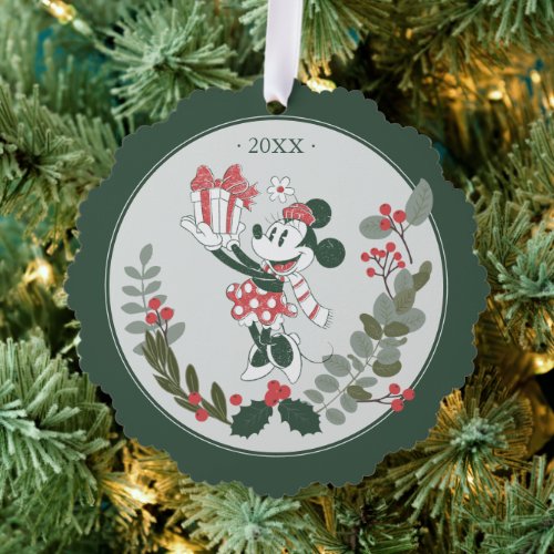 Yuletide Joy  Minnie Noel Ornament Card