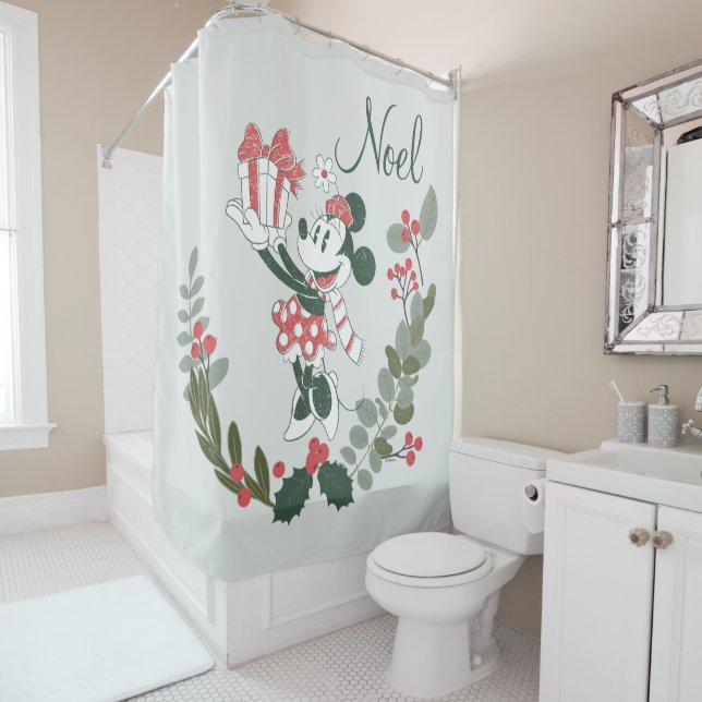Yuletide Joy | Minnie Noel Shower Curtain (In Situ)