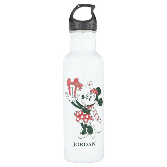 Yuletide Joy | Minnie Noel Stainless Steel Water Bottle (Front)