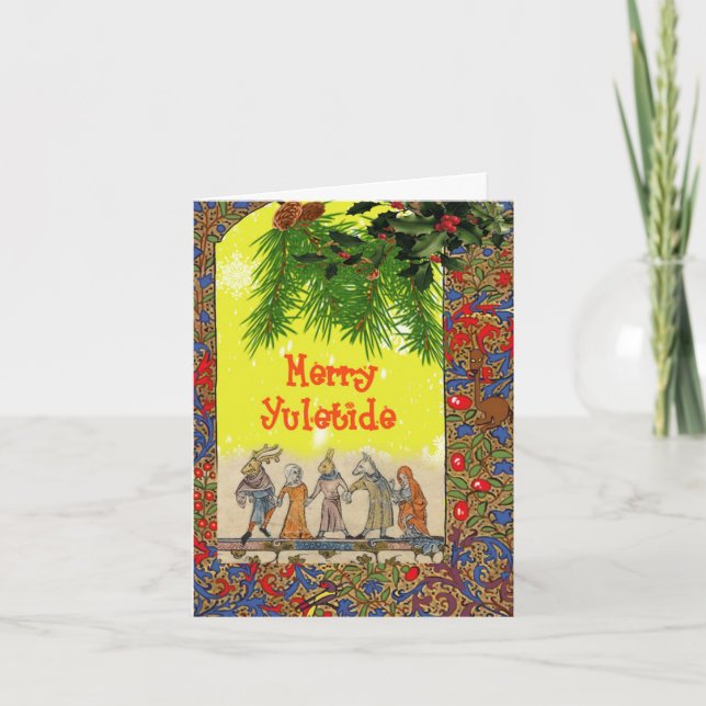 Yuletide medieval creatures card (Front)