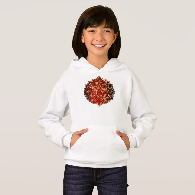 Yuletide Opulence: Golden Threads of Christmas Hoodie (Front Full)