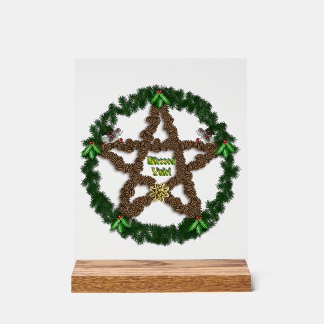 Yuletide Pentacle Acrylic Sign (Front)