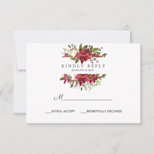 Yuletide | Poinsettia Christmas Wedding Response (Front)