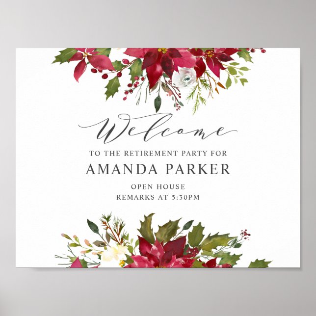 Yuletide Poinsettia Welcome Poster V2 (Front)