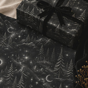 Yuletide Shadows Gothic Winter Forest Wrapping Paper Sheets