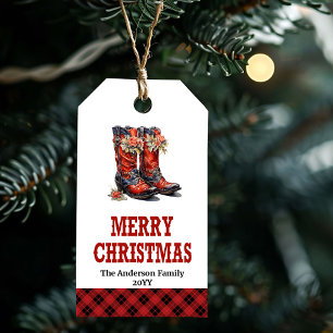 Yuletide Yeehaw Christmas tag personalized name