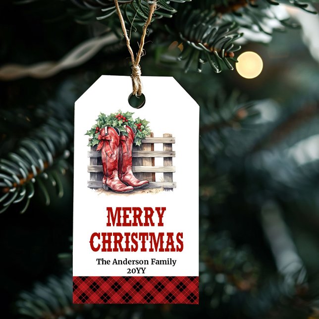 Yuletide Yeehaw cowboy Christmas gift tag design (Yuletide Yeehaw cowboy Christmas gift tag design)