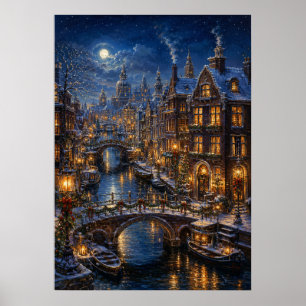 Yuletime Canal III - Canal Neighborhood Poster