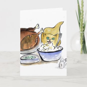 Yum  Butter Say Yellow Kitten Holiday Card by Nine_Lives_Studio at Zazzle