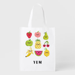 Yum Cute Fruits Reusable Grocery Bag