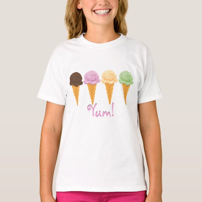 YUM Ice Cream Cones T-Shirt (Front)