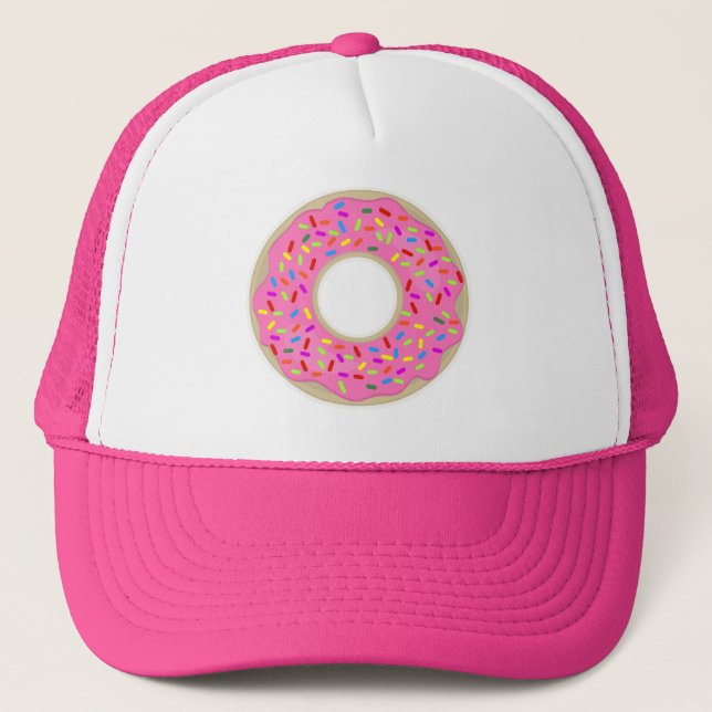 Yum Pink Frosted Donut Trucker Hat (Front)