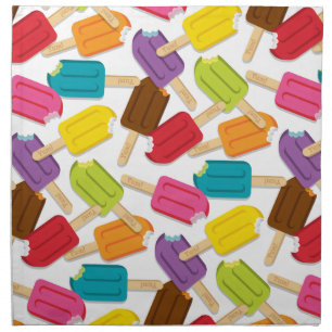Yum! Popsicle Napkins Set/4 — White