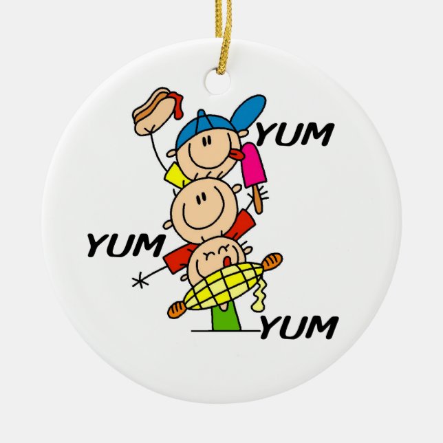 Yum Yum Summer Ceramic Ornament (Front)