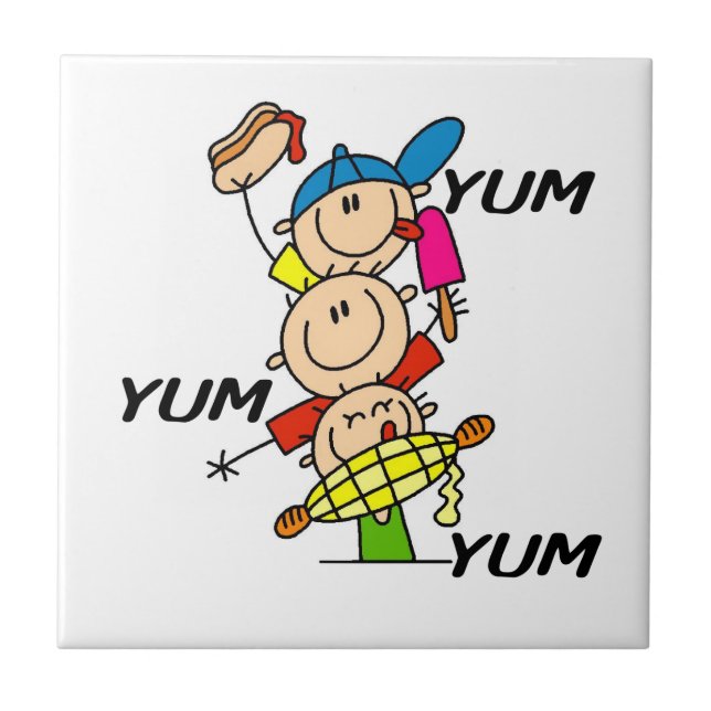 Yum Yum Summer Ceramic Tile (Front)
