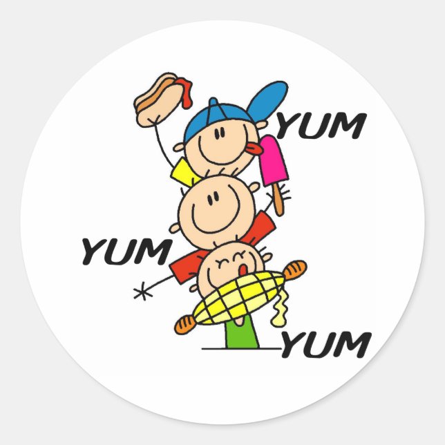 Yum Yum Summer Classic Round Sticker (Front)