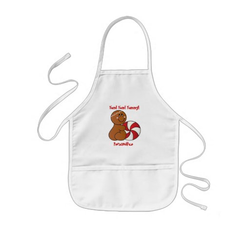 Yum Yum Yummy  Gingerbread Man Kids Apron