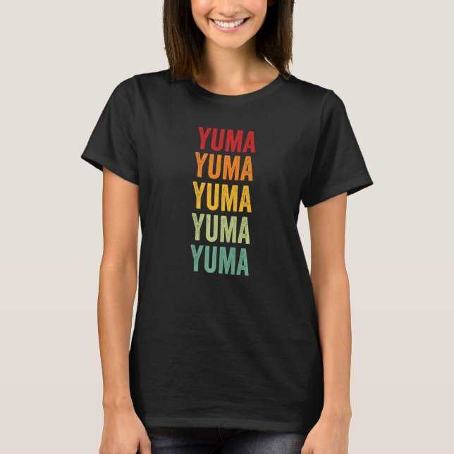 Yuma County Colorado Rainbow Text T-Shirt (Front)