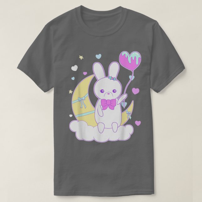 Yume Kawaii Fashion Nu Pastel Goth Big Bunny on th T-Shirt (Design Front)
