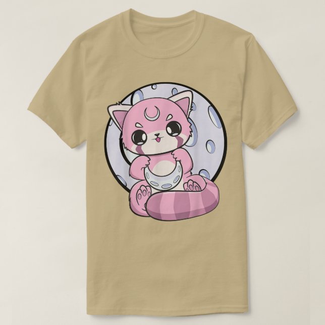 Yume Kawaii Red Panda Moon Fairy Kei Harajuku Nugo T-Shirt (Design Front)