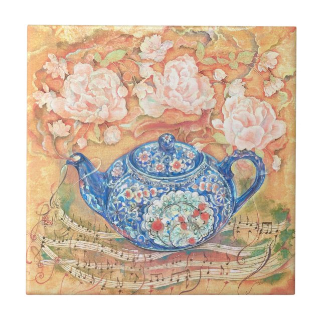 Yume Pot: Teatime Rhapsody Throw Pillow Ceramic Tile (Front)