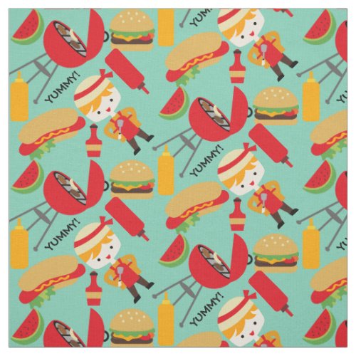 Yummy Backyard BBQ Fabric