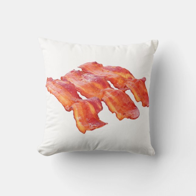 Yummy Bacon Throw Pillow (Front)
